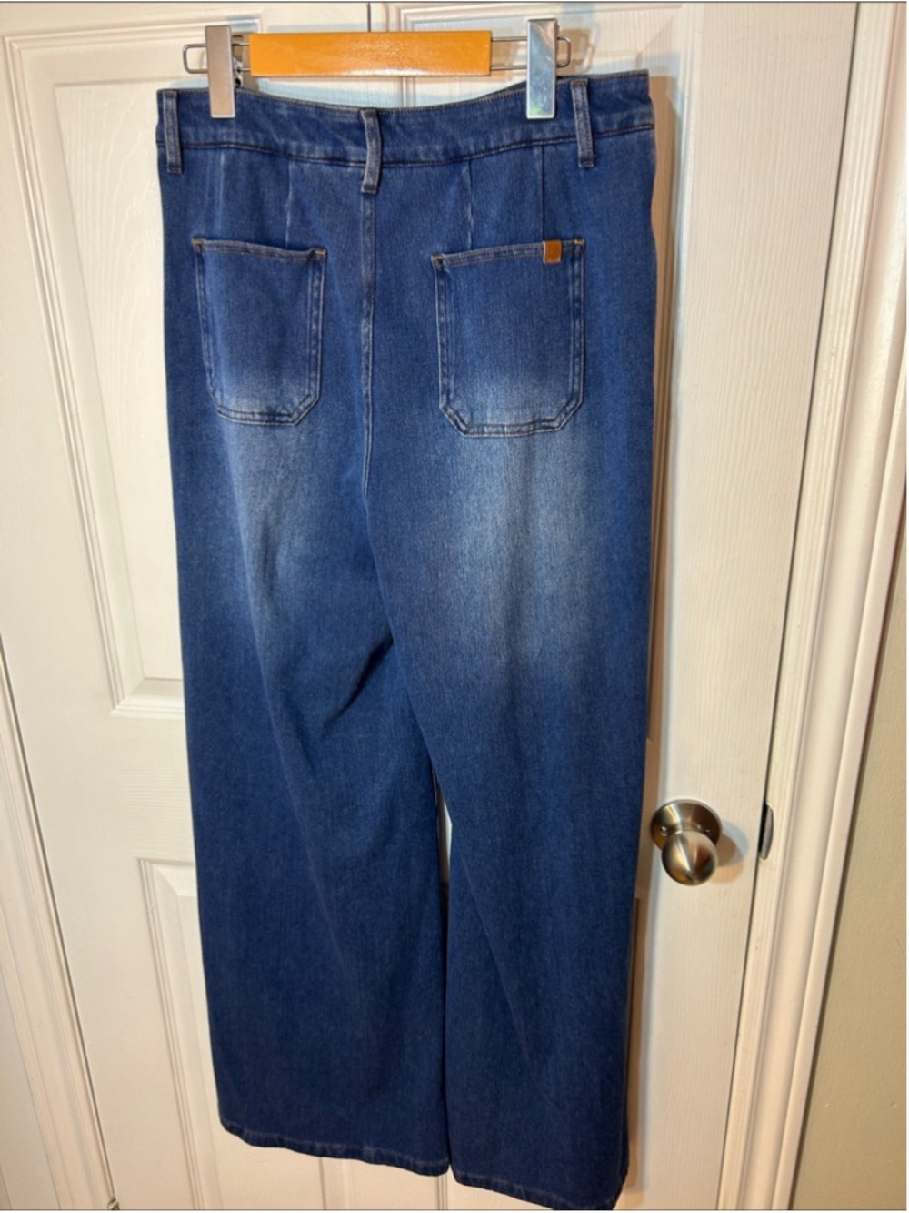 Halara Wide Leg High-Rise Women Jeans - Dark Blue size large 03009737 pull on - Picture 5 of 6